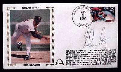 Nolan Ryan - 1993 AUTOGRAPHED Gateway Cachet '27th SEASON'  cards value