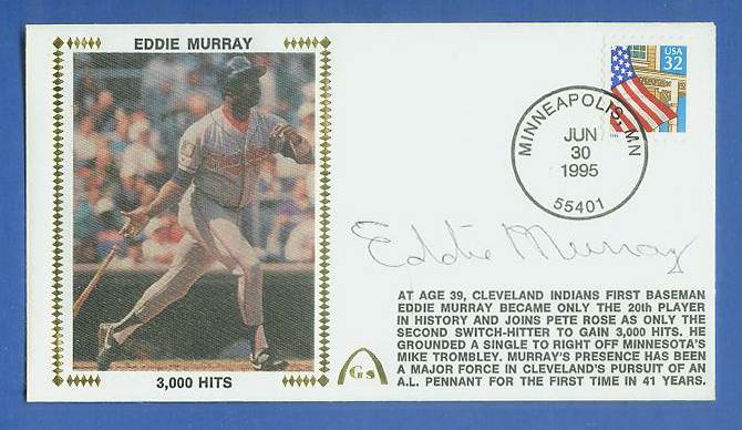 Eddie Murray - 1995 AUTOGRAPHED Gateway Cachet '3,000 HITS'  cards value