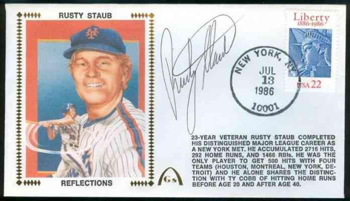 Rusty Staub - 1986 AUTOGRAPHED Gateway Cachet 'REFLECTIONS' (Mets)  cards value