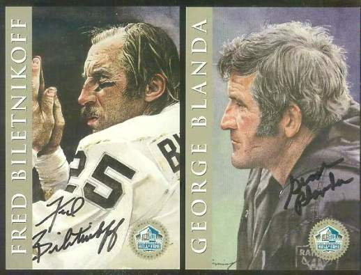 1998 HOF Platinum Signature # 10 George Blanda AUTOGRAPHED 4x6 Art Card  cards value