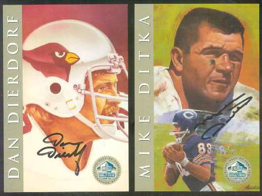 1998 HOF Platinum Signature # 22 Mike Ditka AUTOGRAPHED 4x6 Art Card  cards value