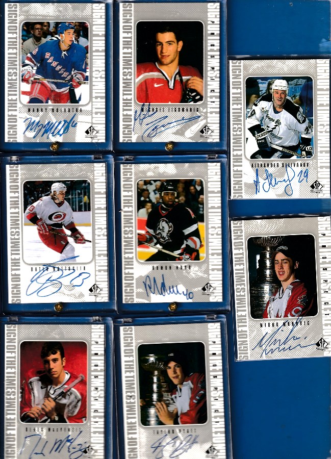 1998-99 SP Authentic HOCKEY AUTOGRAPHS - Lot of (8) different  cards value