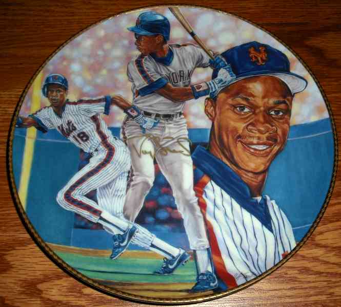 Darryl Strawberry - AUTOGRAPHED Limited Edition GARTLAN Plate (1990/Mets)  cards value
