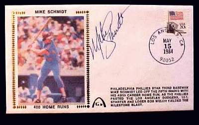 Mike Schmidt - 1984 AUTOGRAPHED Gateway Cachet '400 HOME RUNS' (Phillies)  cards value