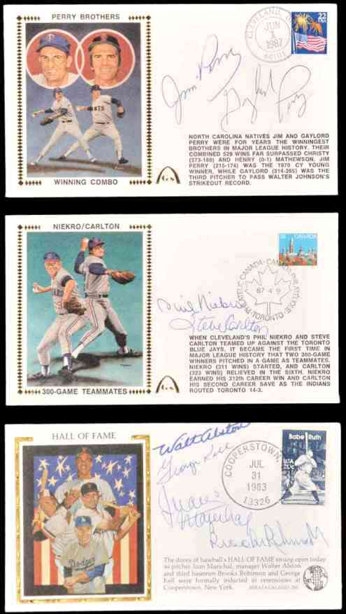 Gaylord & Jim Perry - l987 DUAL-AUTOGRAPHED Gateway Cachet 'Winning Combo'  cards value