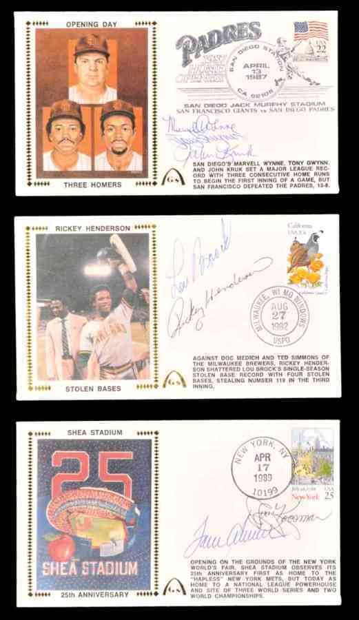 Rickey Henderson/Lou Brock - DUAL AUTOGRAPHED 1982 Gateway Cachet  cards value