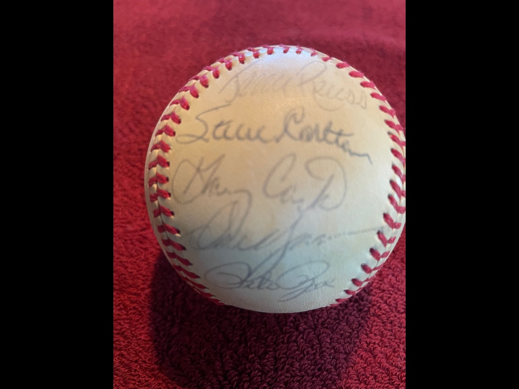 1980 NL All-Stars - Autographed Team Baseball [#8-02] w/22 Signatures  cards value