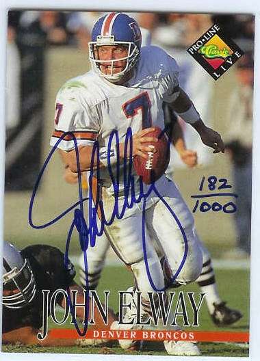 John Elway - 1994 Classic Pro-Line Live AUTOGRAPH (Broncos)  cards value