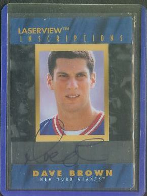 Dave Brown - 1996 Lazer View 'Inscriptions' AUTOGRAPH (NY Giants)  cards value
