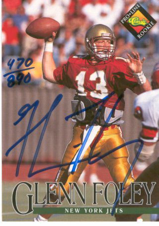 Glenn Foley - 1994 Pro Line Live AUTOGRAPH (Jets)  cards value
