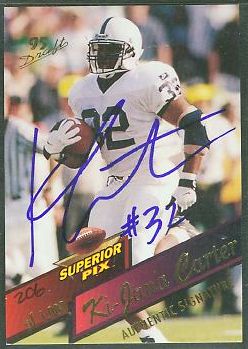 Ki-Jana Carter -1995 Superior Pix #1 AUTOGRAPHED ROOKIE(Penn State/Bengals  cards value