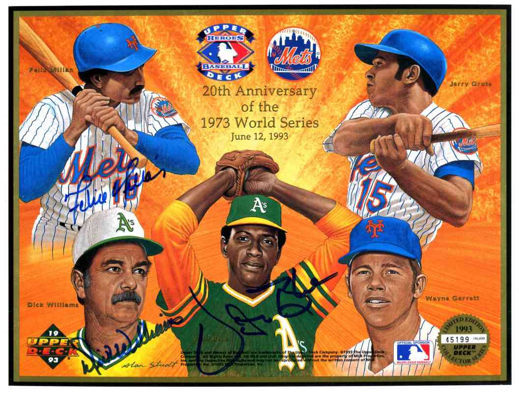 MULTI-SIGNED - 1993 Upper Deck Commemorative (1973 World Series,Mets/A's)  cards value