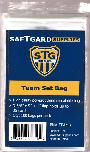 Resealable TEAM bags - CASE of (100) packs (10,000 total)  cards value