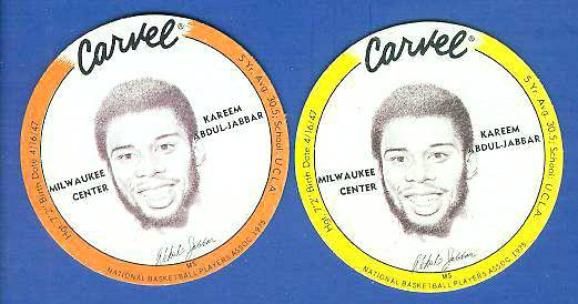 1975 Carvel Discs - Kareem Abdul-Jabbar ORANGE Basketball cards value