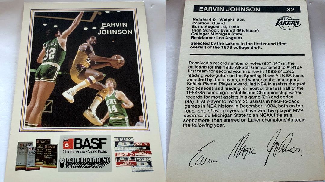 1984-85 BASF LAKERS #32 Earvin Magic Johnson Basketball cards value