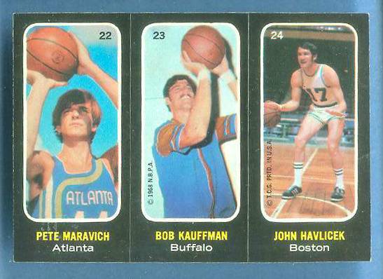 1971-72 Topps Trios Basketball #22 Pete Maravich/John Havlicek Basketball cards value