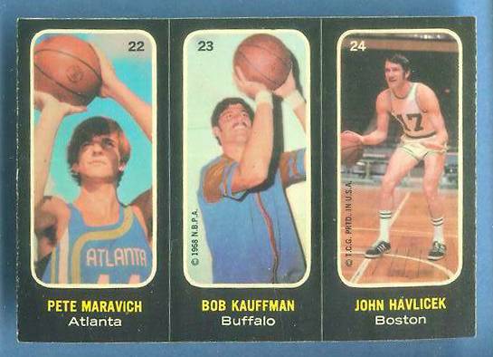 1971-72 Topps Trios Basketball #22 Pete Maravich/John Havlicek Basketball cards value