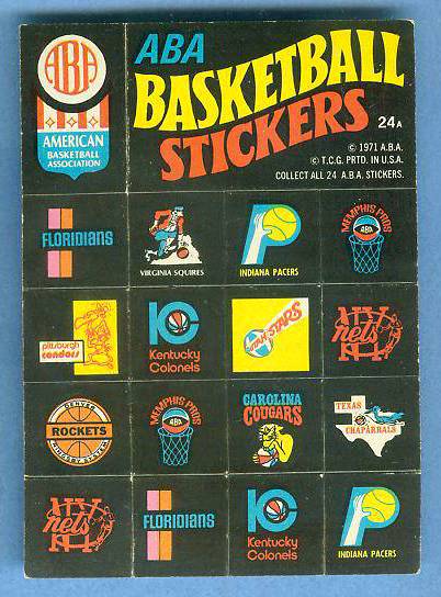 1971-72 Topps Trios Basketball #24a ABA Team Logo Stickers SHORT PRINT Basketball cards value