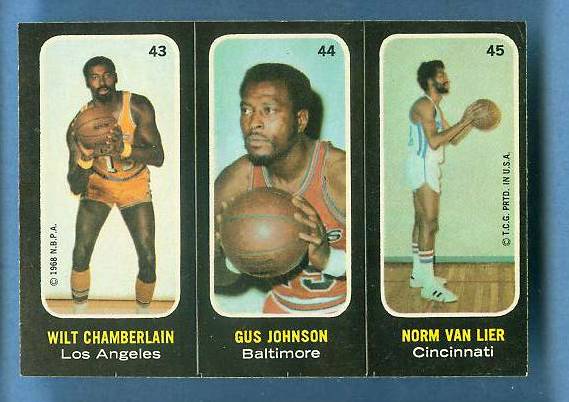 1971-72 Topps Trios Basketball #43 Wilt Chamberlain SHORT PRINT Basketball cards value