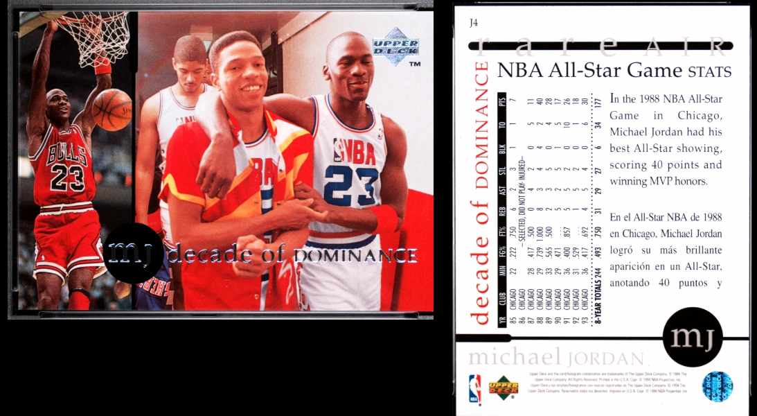 Michael Jordan - 1995 U.D. SPANISH Decade.Dominance Near Set (9/10) + (3)_ Basketball cards value