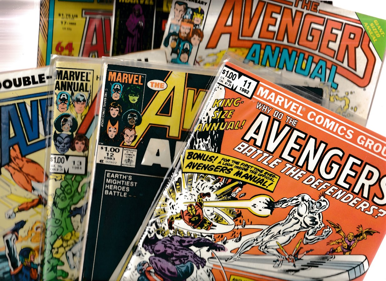Comic: AVENGERS   AnnualS - LOT/RUN #2,6,9,11-17 (1974-88)  cards value