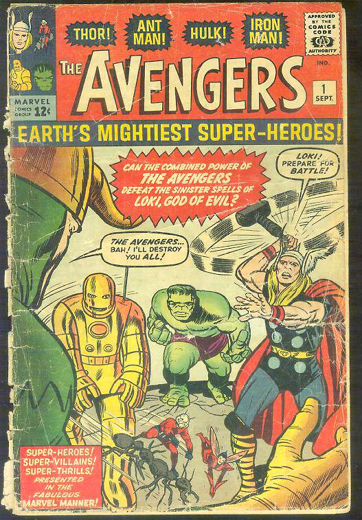 Comic:  <B> AVENGERS #  1 PREMIERE FIRST ISSUE (1963) </B>  cards value
