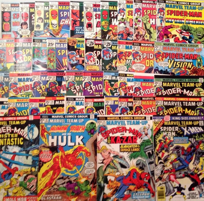 Comic: MARVEL TEAM-UP  - Lot of (27) different [#21-#73] (1974-1978)  cards value