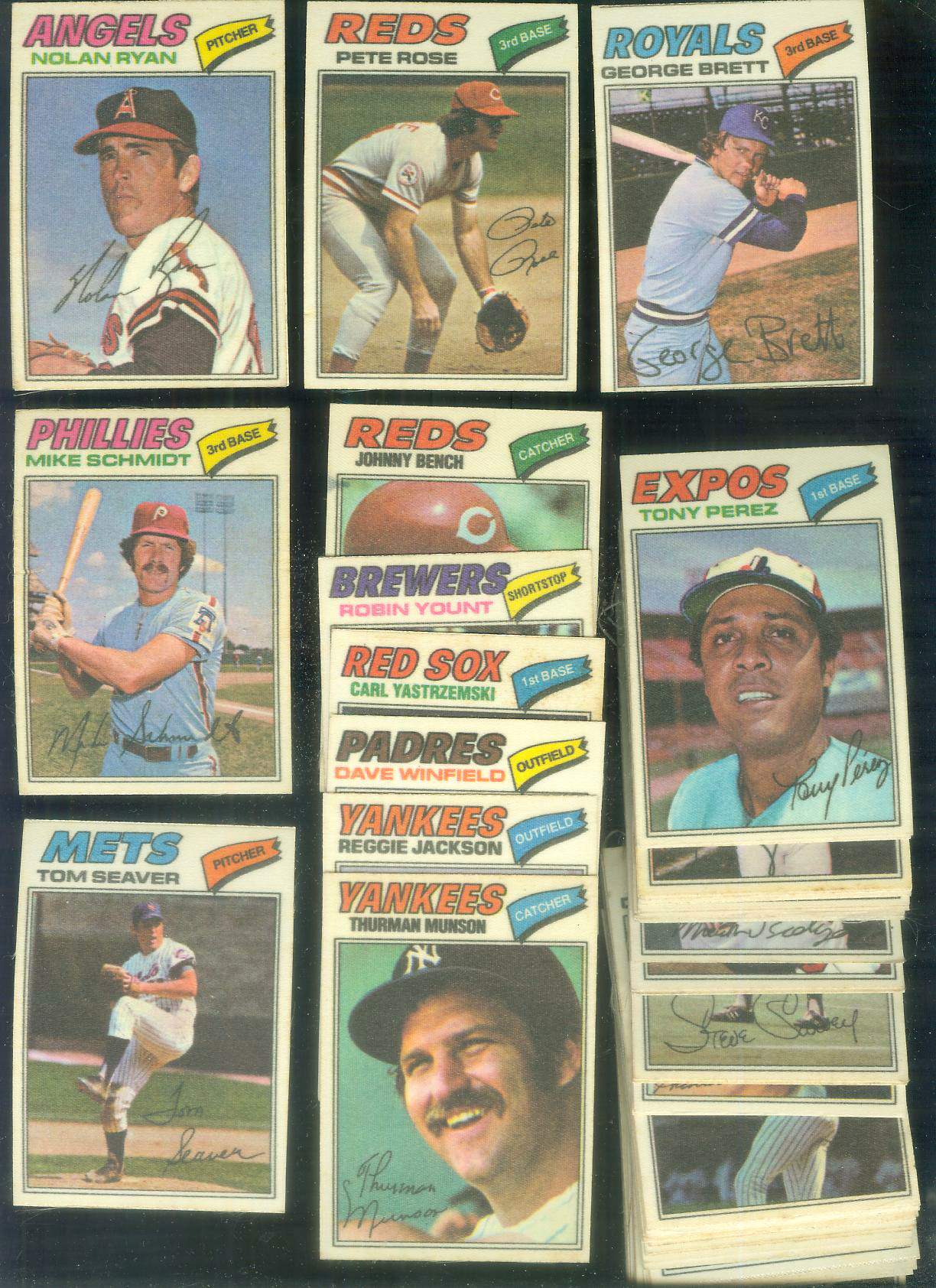 1977 Topps Cloth Stickers  - COMPLETE SET (55) PACKED with HALL-OF-FAMERS  cards value