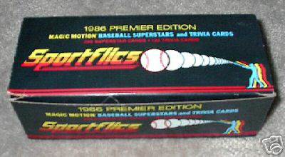 1986 Sportflics - COMPLETE FACTORY SET (200 cards + Trivia cards)  cards value