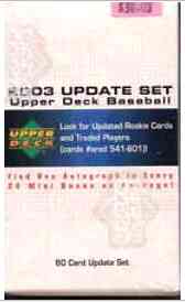 2003 Upper Deck UPDATE - in FACTORY Box (60 cards)  cards value