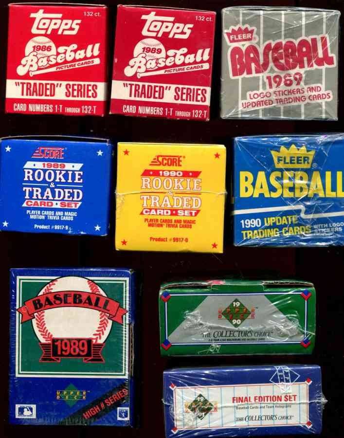1986-90 - GREAT LOT (9) diff. Traded/Update factory sets PACKED w/ROOKIES  cards value