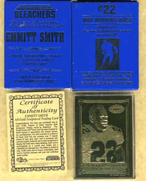 Emmitt Smith - 1994 Bleachers 23 KARAT GOLD card !!! Football cards value