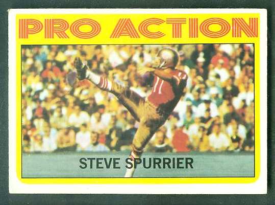 1972 Topps FB #338 Steve Spurrier IA VERY SCARCE SHORT PRINT (49ers) Football cards value
