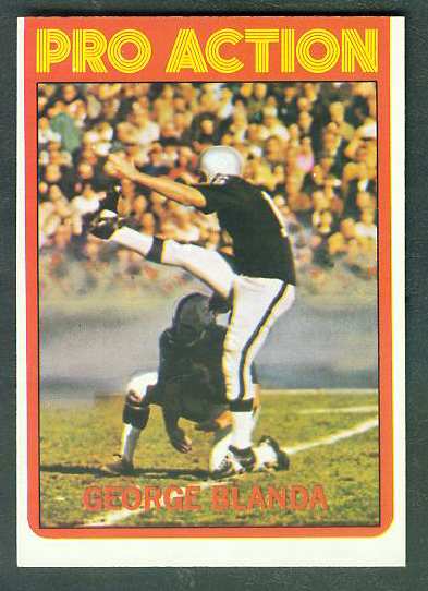 1972 Topps FB #348 George Blanda IA VERY SCARCE SHORT PRINT (Raiders) Football cards value