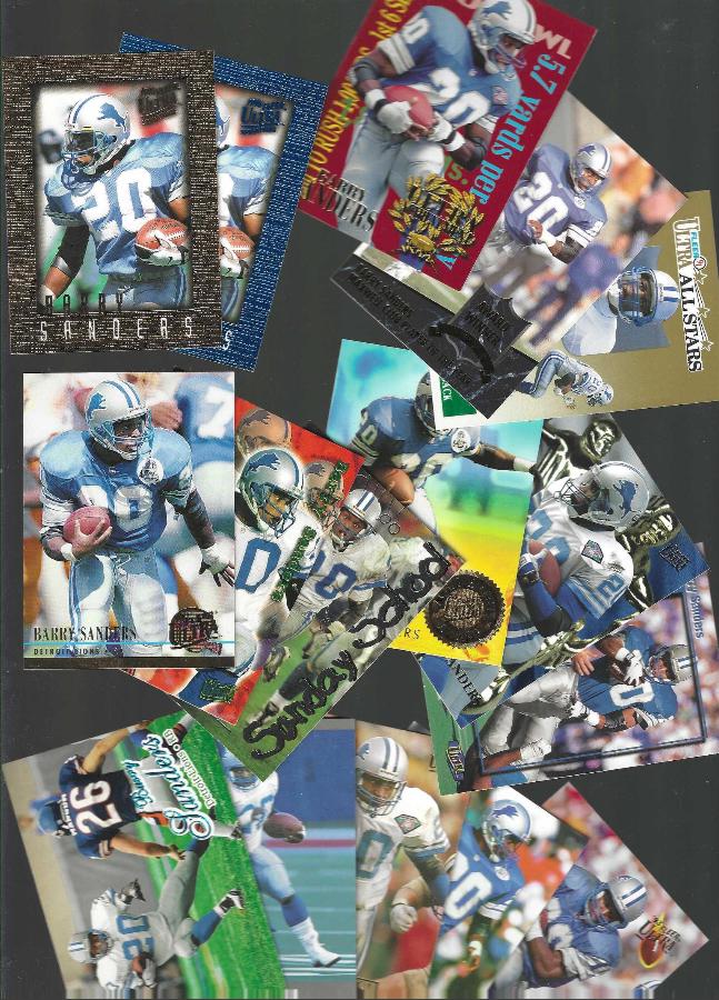 Barry Sanders - FLEER ULTRA - Lot of (17) different (1992-1998) Football cards value