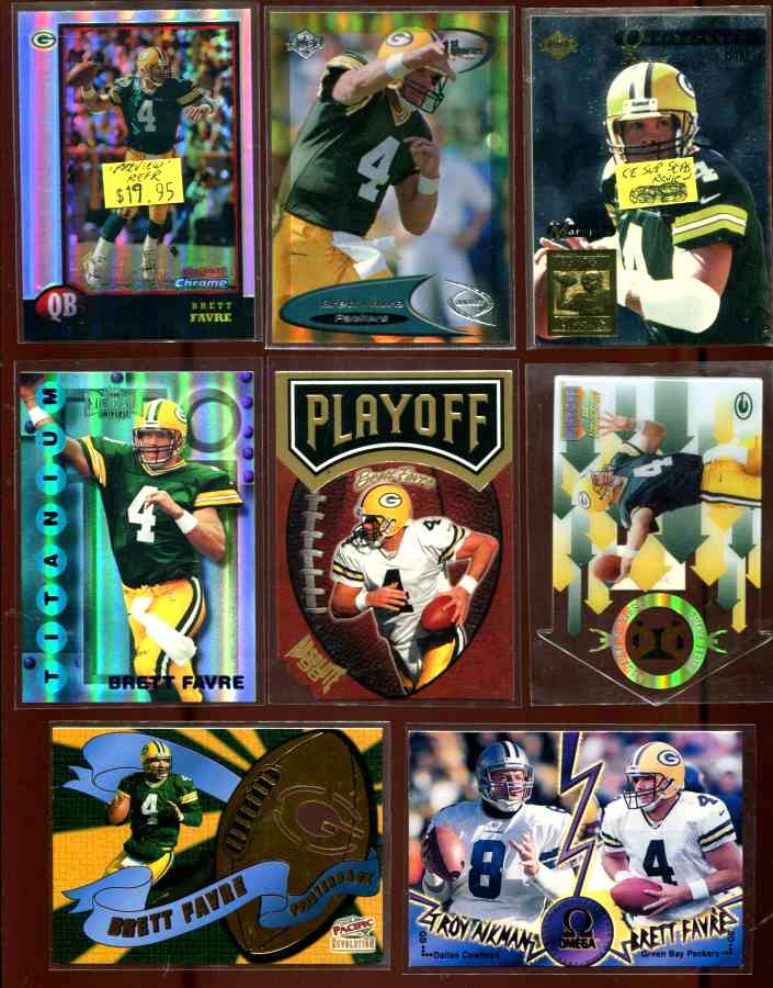 Brett Favre - 1998 Pacific Omega 'Face to Face' #10 w/Troy Aikman Football cards value