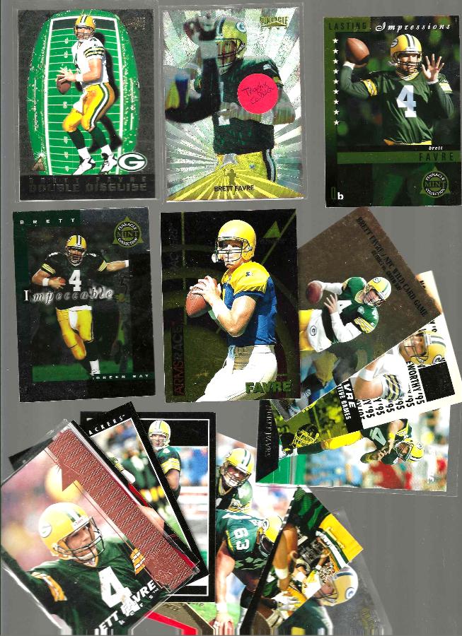 Brett Favre -  PINNACLE (1992-1998) - Lot of (16) - All Different w/inserts Football cards value