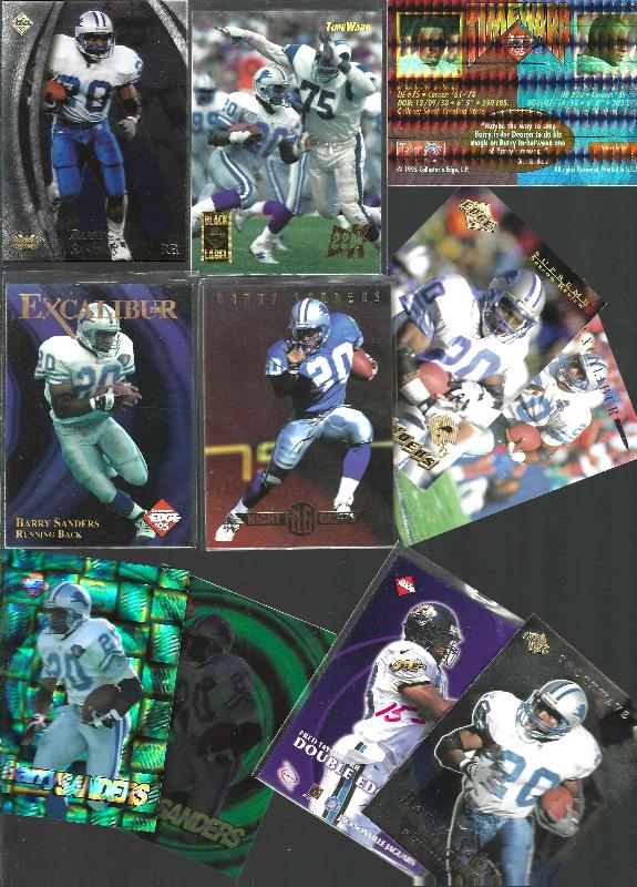 Barry Sanders - COLLECTOR's EDGE - Lot (14) diff. w/(9) Inserts/Parallels Football cards value