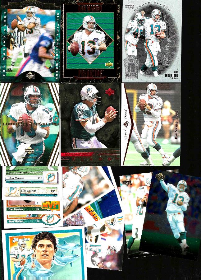 Dan Marino -  UPPER DECK (1991-1999) - Lot of (17) different w/Inserts Football cards value