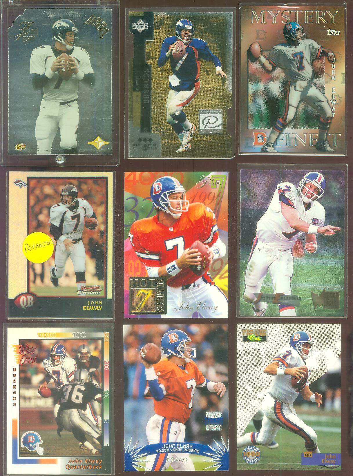 John Elway - 1997 Topps Mystery Finest #M10 BRONZE REFRACTOR Football cards value