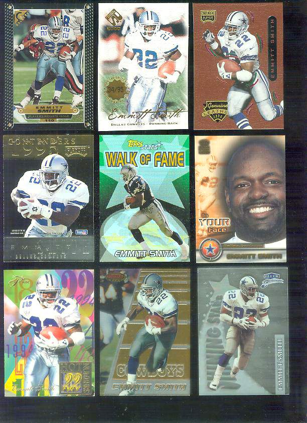 Emmitt Smith - 1995 Playoff Contenders 'Back-to-Back' #2 w/Marshall Faulk Football cards value