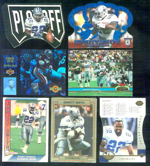 Emmitt Smith - 1996 Leaf #190 GOLD PRESS PROOF DIE-CUT Football cards value