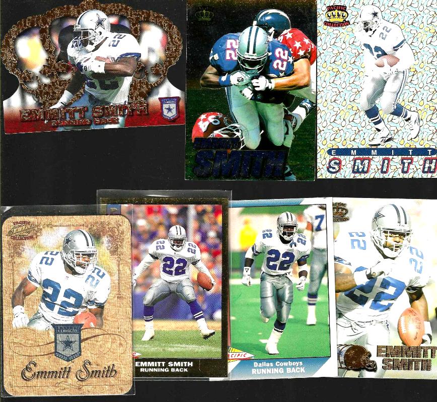 Emmitt Smith -  PACIFIC - Lot of (7) different Football cards value