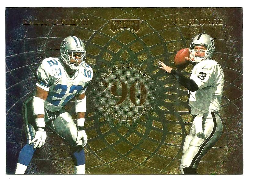 Emmitt Smith - 1998 Playoff Momentum Class Reunion Quad JUMBO Football cards value