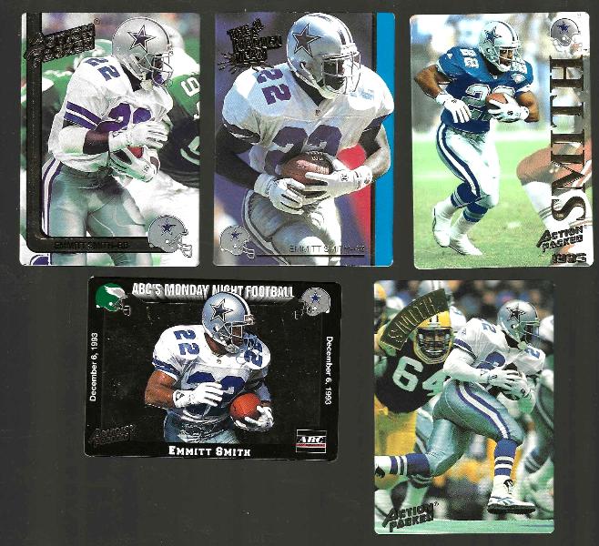 Emmitt Smith -  ACTION PACKED - Lot of (8) different ! Football cards value