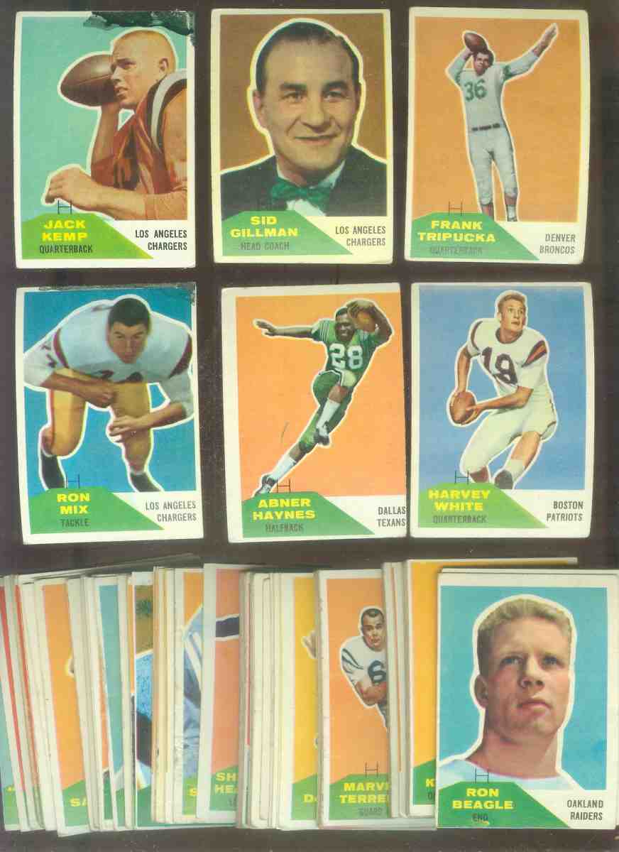 1960 Fleer  Football - NEAR SET (110/132 cards) Football cards value