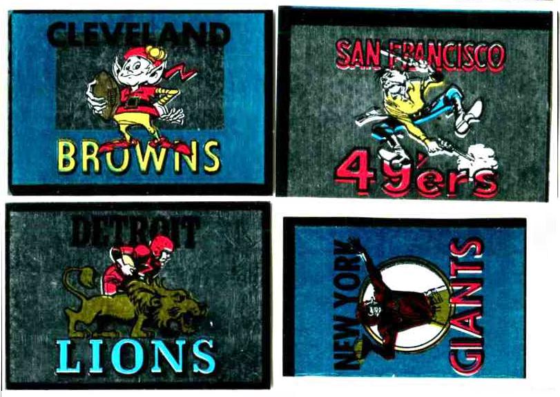 1960 Topps Metallic  FB Stickers - Lot of (4) NFL Football cards value