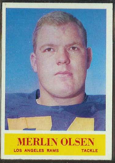 1964 Philadelphia FB # 91 Merlin Olsen ROOKIE [#] (Rams) Football cards value