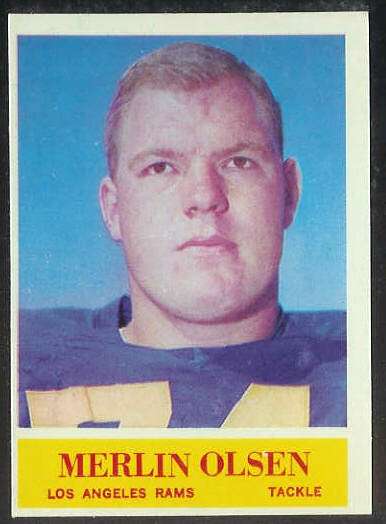 1964 Philadelphia FB # 91 Merlin Olsen ROOKIE [#] (Rams) Football cards value