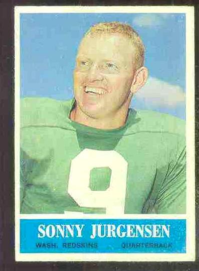 1964 Philadelphia FB #186 Sonny Jurgensen [#] (Redskins) Football cards value